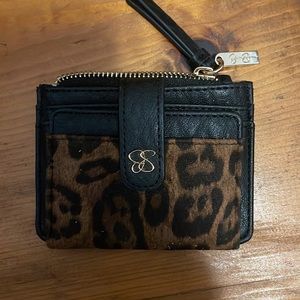 Jessica Simpson black leopard print credit card photo id